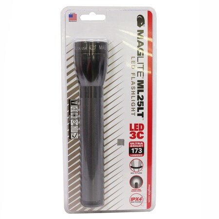 Mag Instrument Maglite ML25LT 3-Cell C Black LED Flashlight ML25LT-S3016